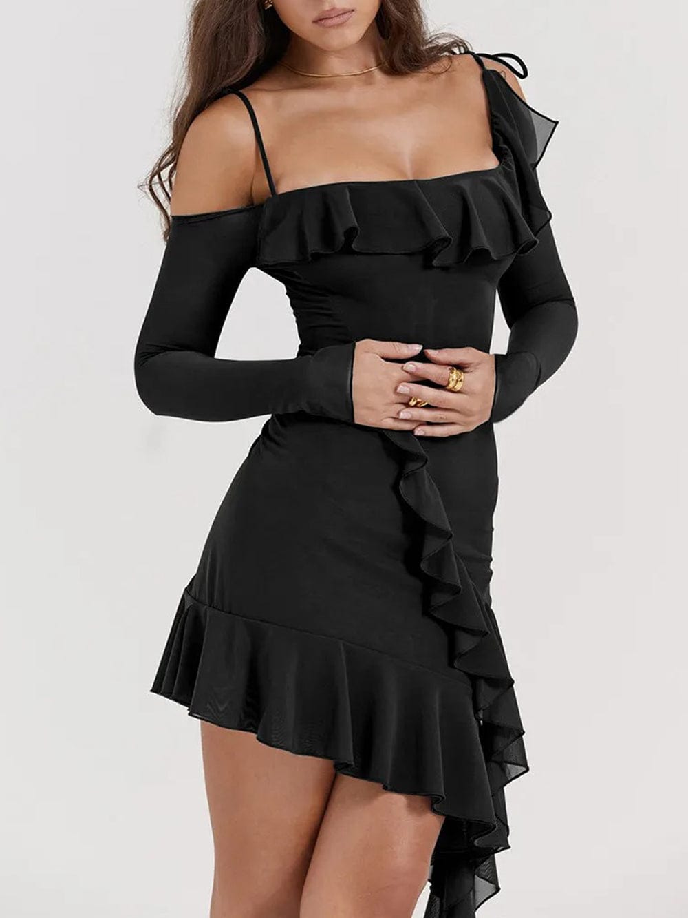 Backless Bodycon Ruffle - Fashionpara