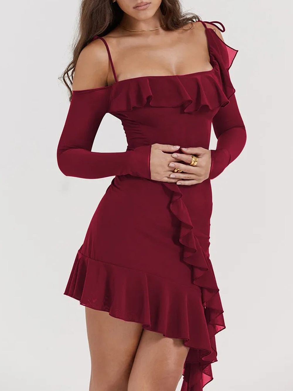 Backless Bodycon Ruffle - Fashionpara