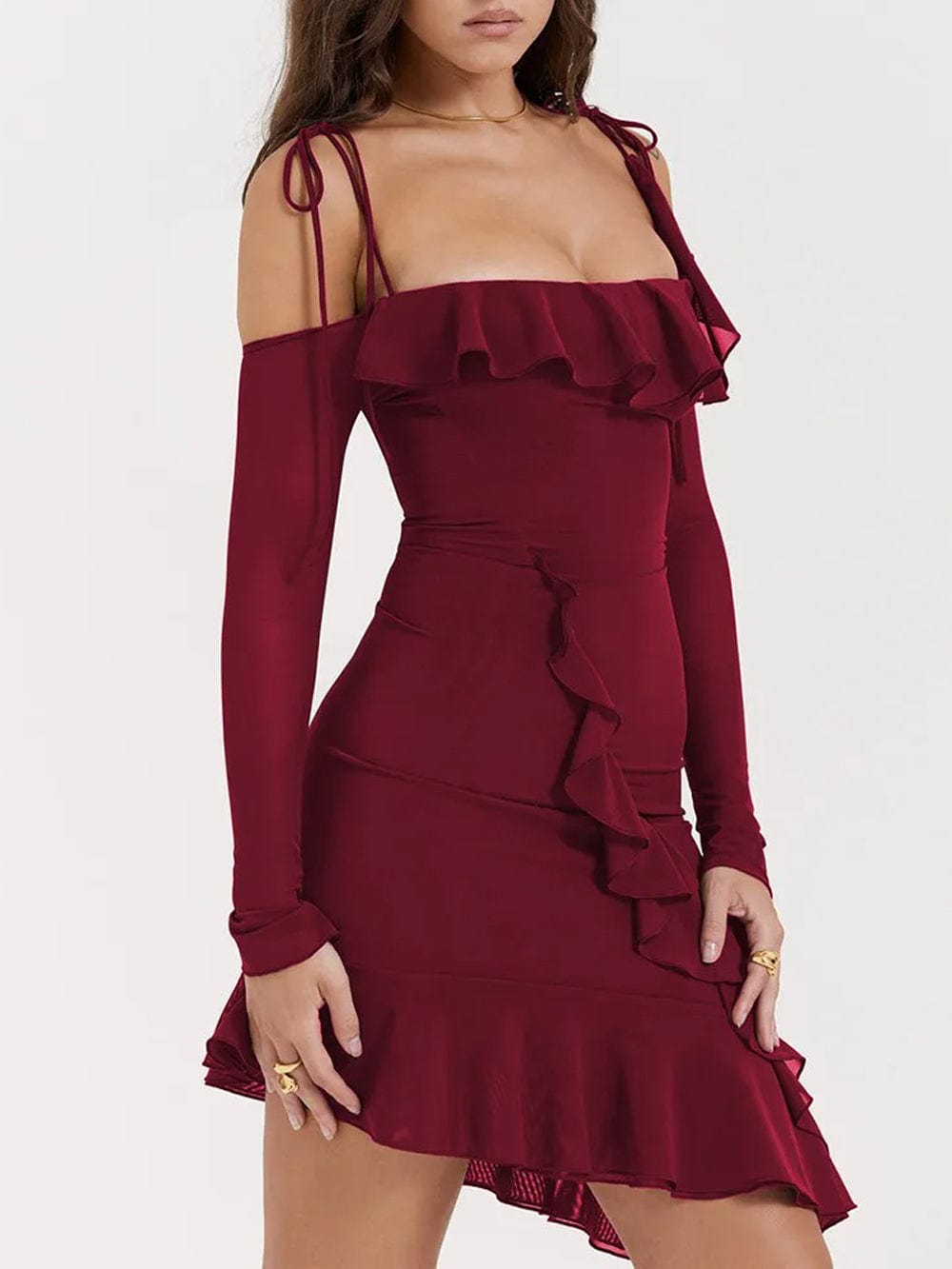 Backless Bodycon Ruffle - Fashionpara