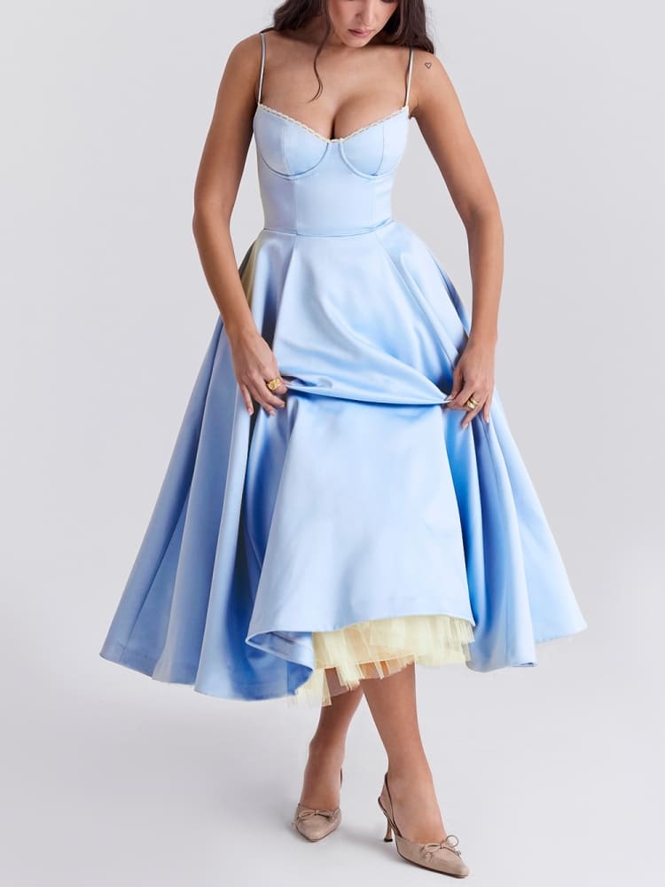 Cinderella Blue Tulle Midi Dress - View 8