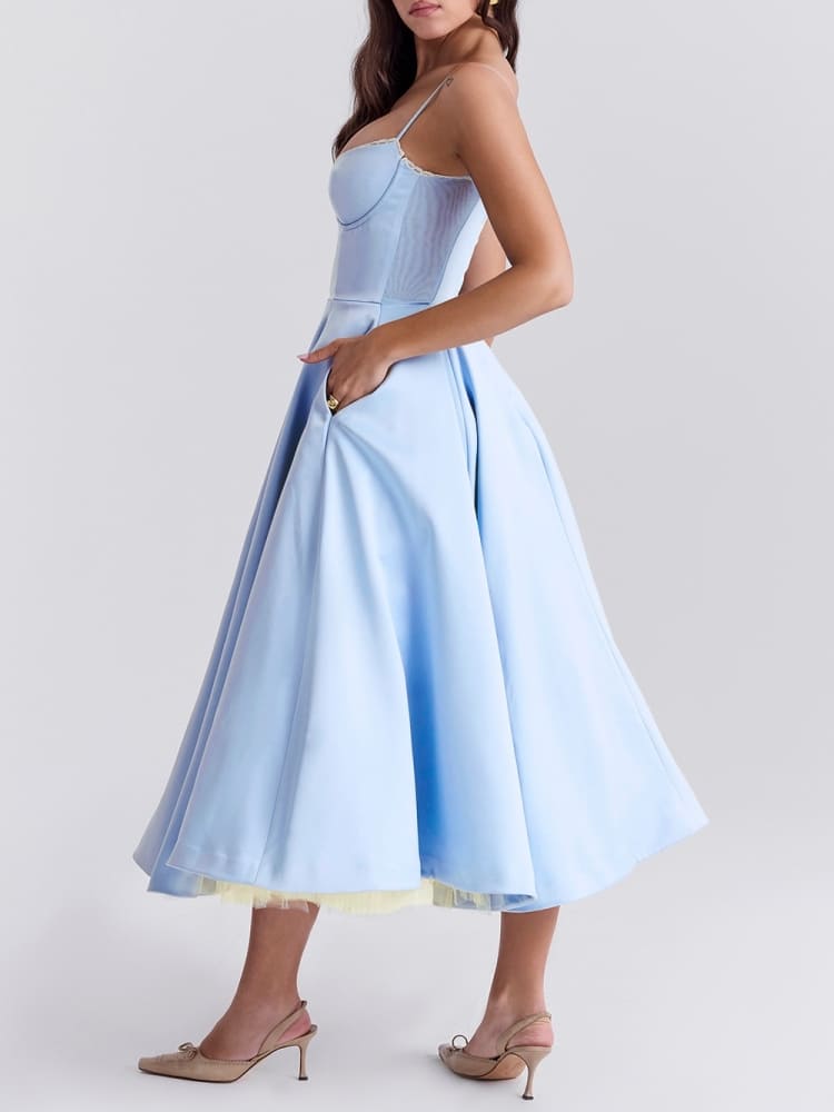 Cinderella Blue Tulle Midi Dress - View 7