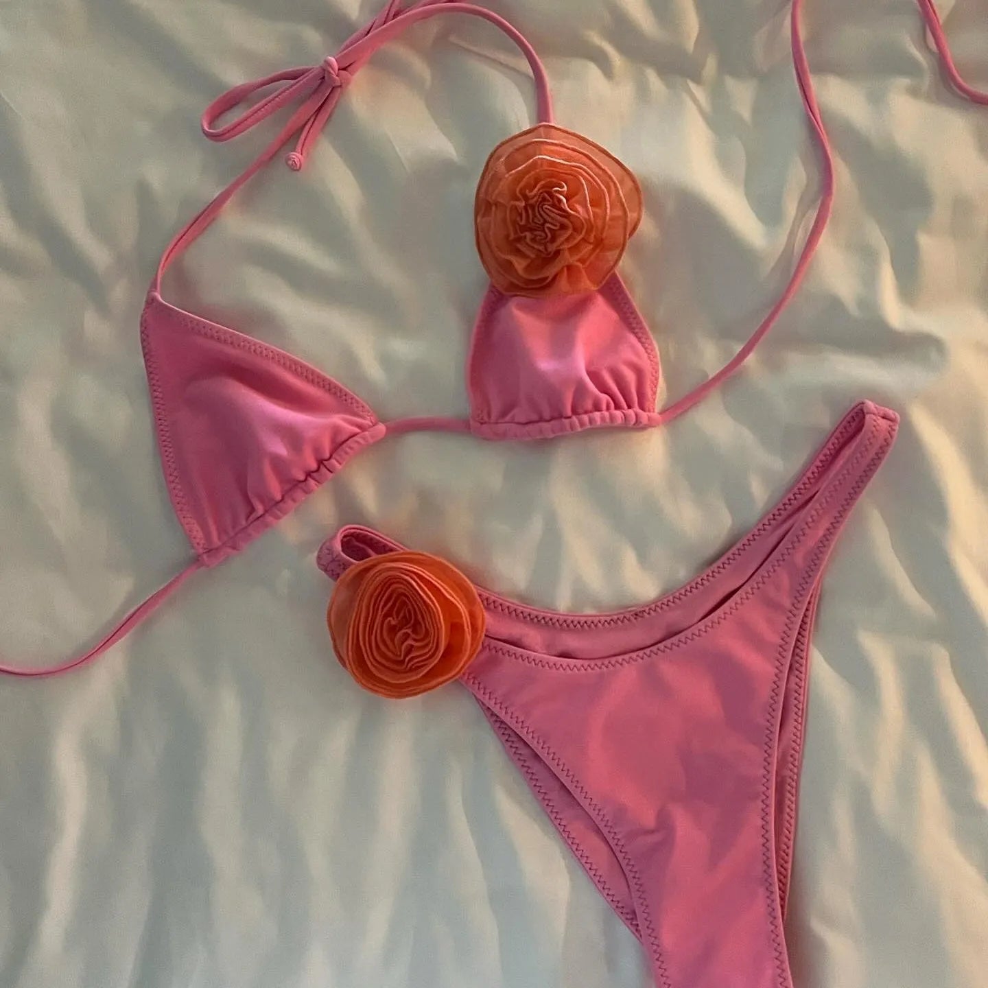 Malibu Floral Embellished Adjustable Tie Bikini