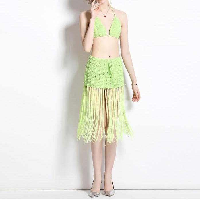 KittenAlarm - Marcela Crochet Tassel Skirt Set
