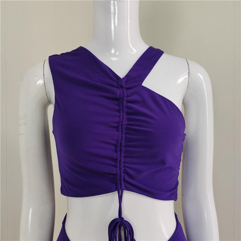 Halter Neck Ruched Cutout Bodycon Maxi Dress
