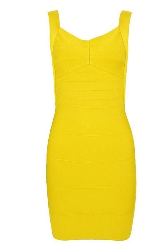 Maya Bandage Mini Dress - Sun Yellow - Fashionpara