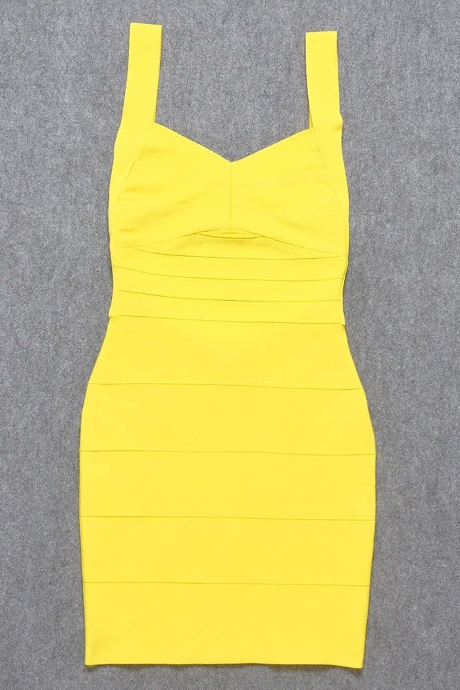 Maya Bandage Mini Dress - Sun Yellow - Fashionpara