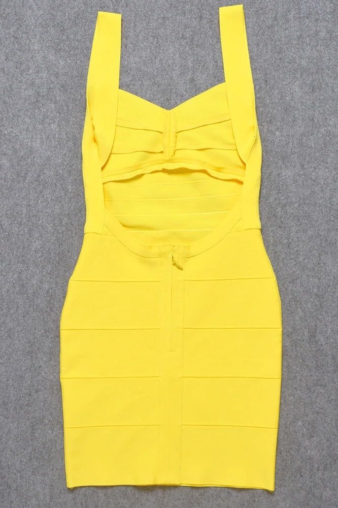 Maya Bandage Mini Dress - Sun Yellow - Fashionpara