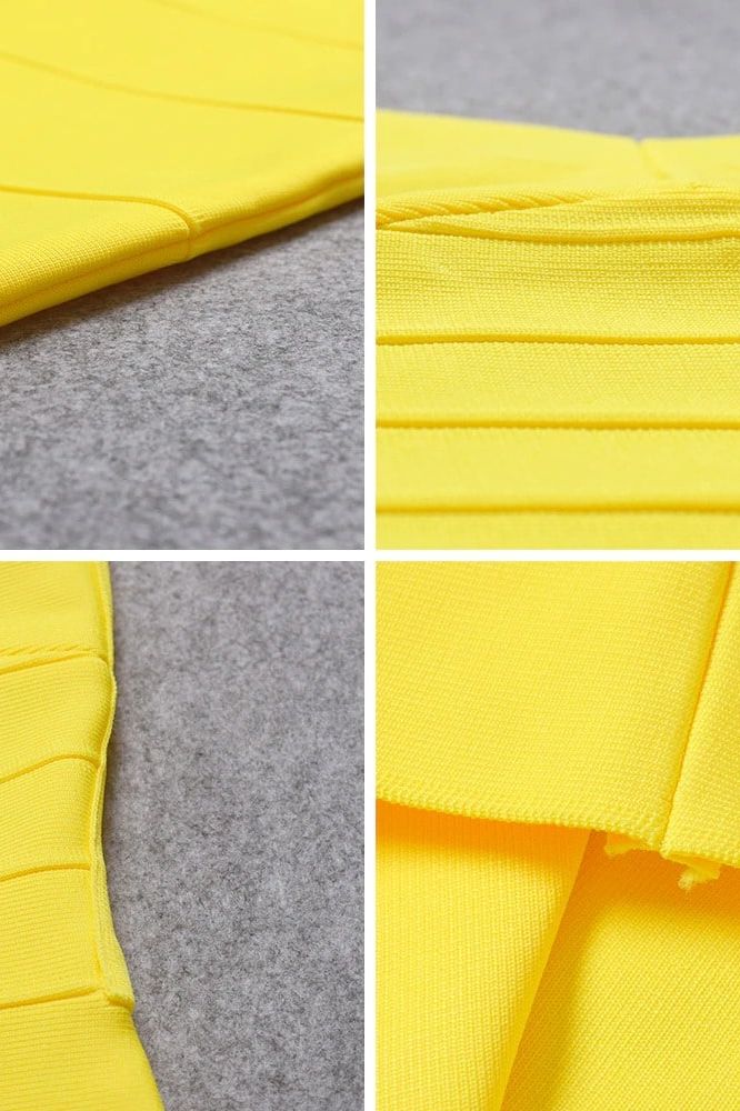 Maya Bandage Mini Dress - Sun Yellow - Fashionpara