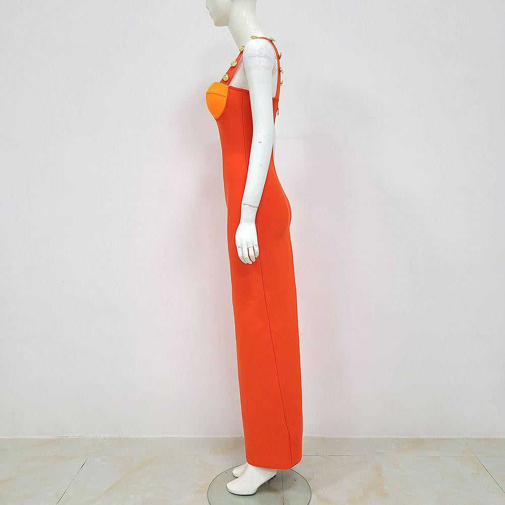 KittenAlarm - Meghan Patchwork Back Slit Maxi Dress