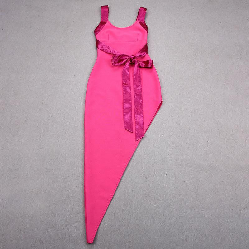 Scoop Neck Sleeveless Belted Bodycon Mini Dress