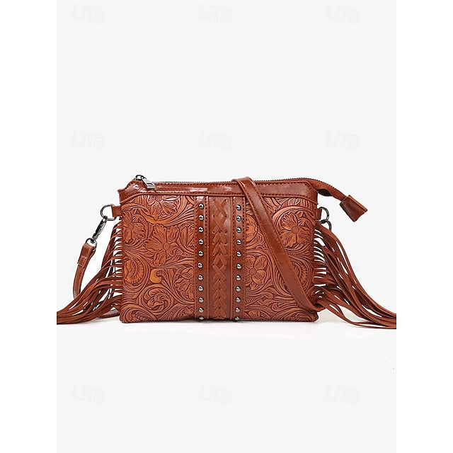 PU Crossbody Leather Bag Shoulder Wristlet Bags