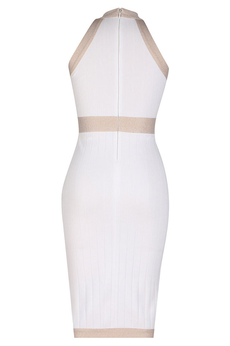 Rosedress Military Metal Button Bodycon Sweater Midi Dress