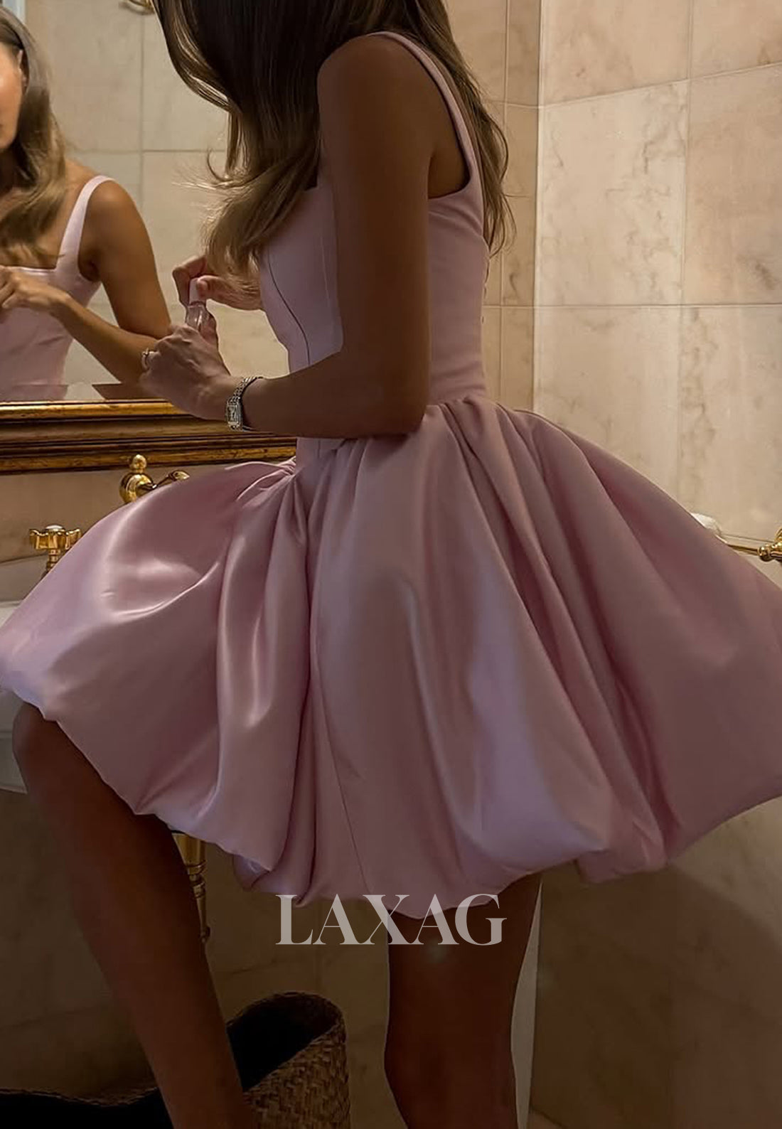 Simple Tube Top Off-Shoulder Sleeveless Pleated Satin A-Line Party Homecoming Dress