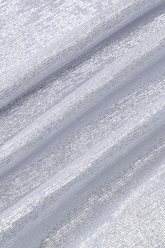 Minimalist Metallic Spaghetti Strap Gathered Draped Evening Maxi Dress