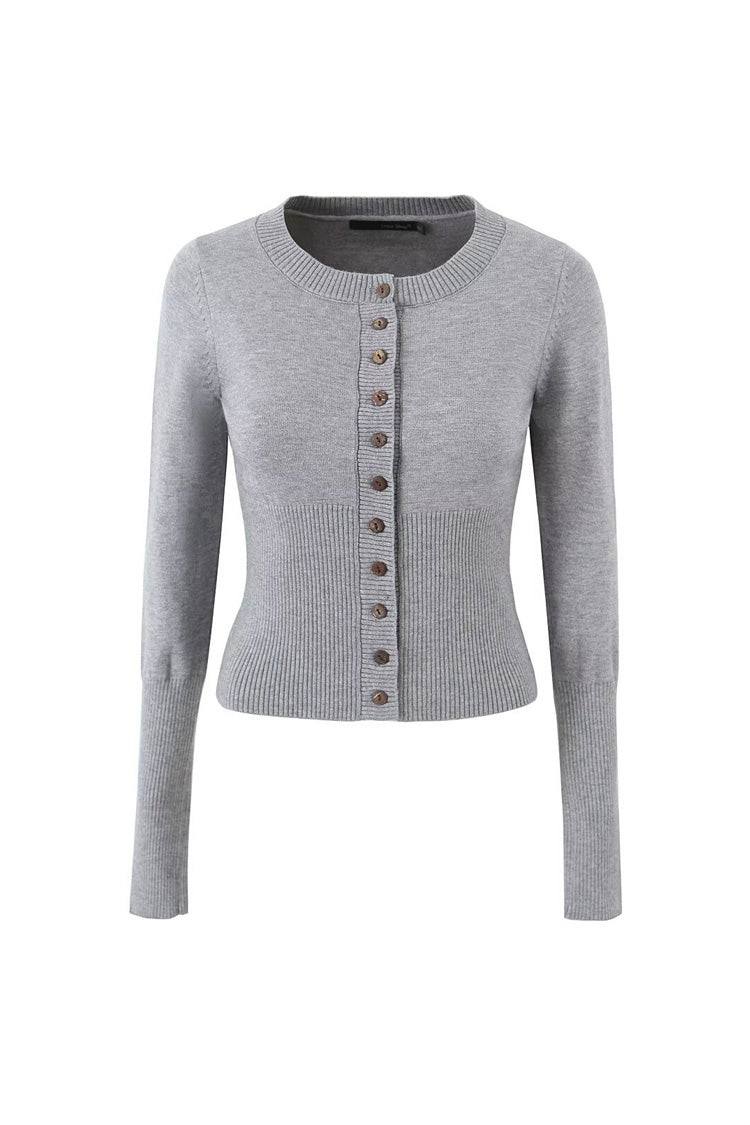 Rosedress Fitted Crop Cardigan with Button Detail in Knitwear