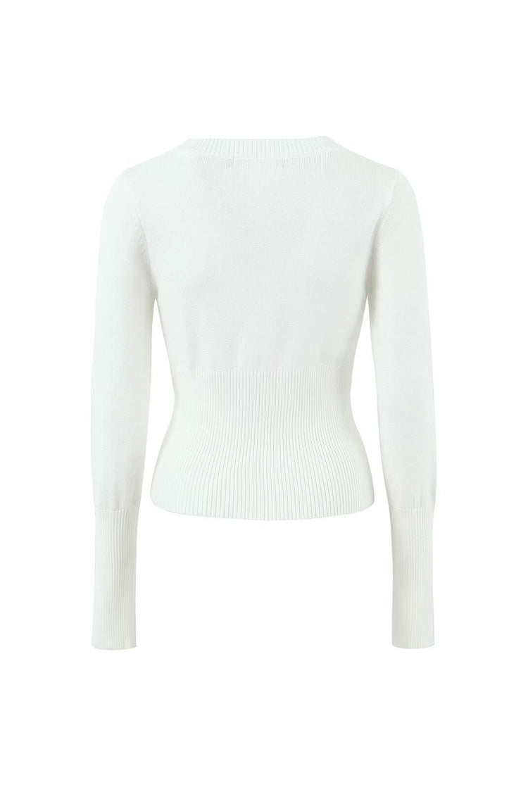 Rosedress Fitted Crop Cardigan with Button Detail in Knitwear