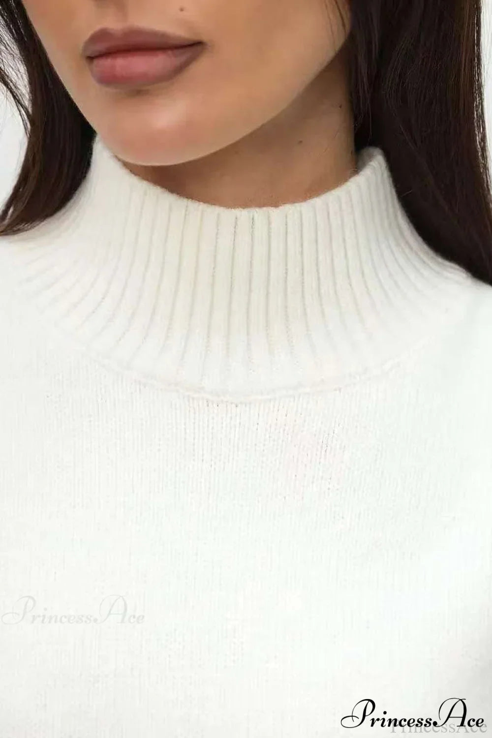 PrincessAce Mock Neck Bell-Sleeve Loose Short Sweater