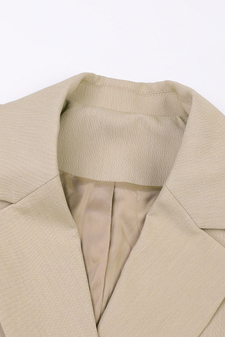 Modern Lapel Padded Shoulder Cinched Waist Belted Micro Mini Blazer Dress - Fashionpara