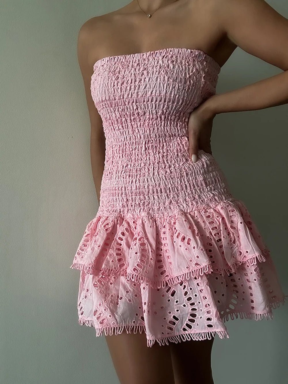 Hollow Out Strapless - Fashionpara