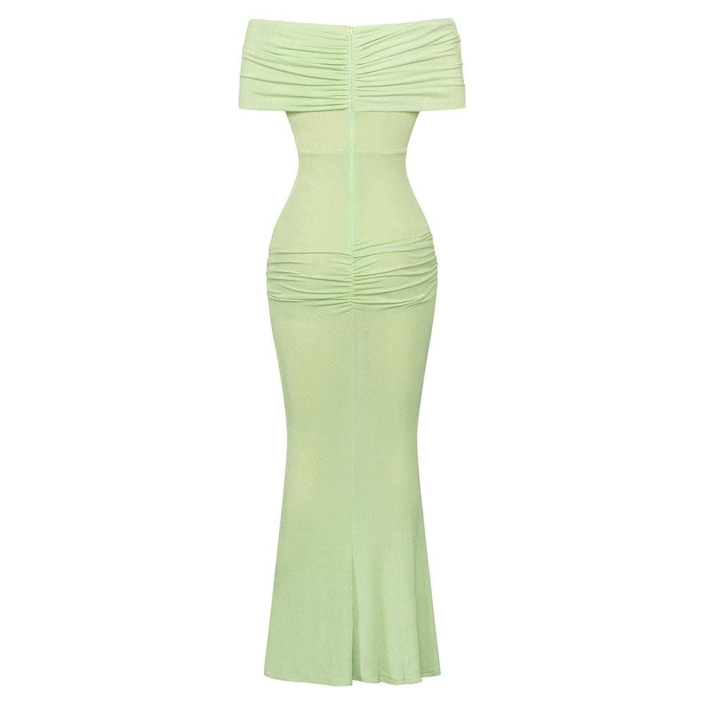 KittenAlarm - Molly Off Shoulder Solid Maxi Dress