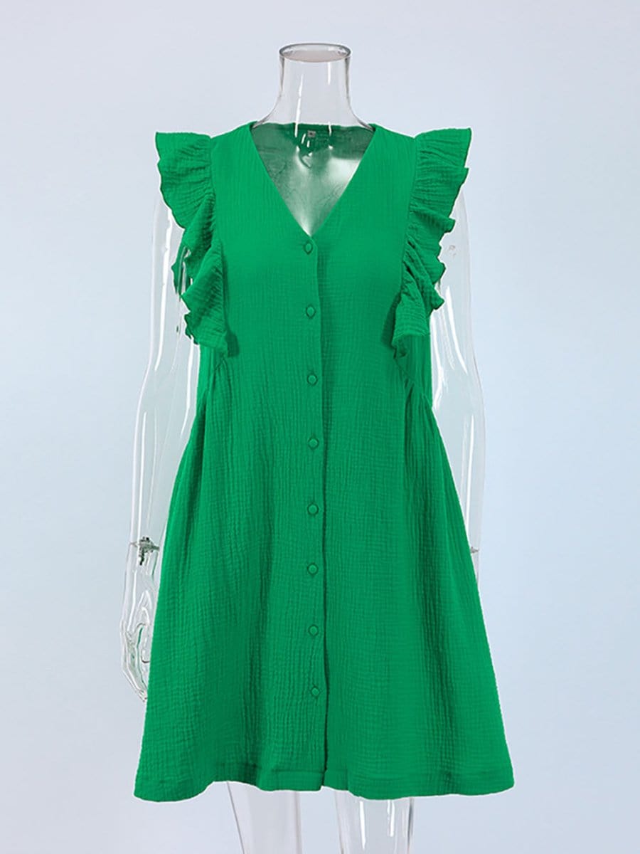 Breasted Mini Dress - Fashionpara