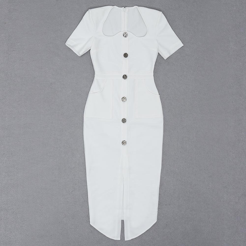 KittenAlarm - Morley Button Down Slit Hem Dress