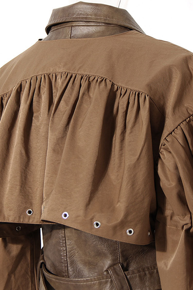 Rosedress Faux Leather Drawstring Vest Coat for Chic Style