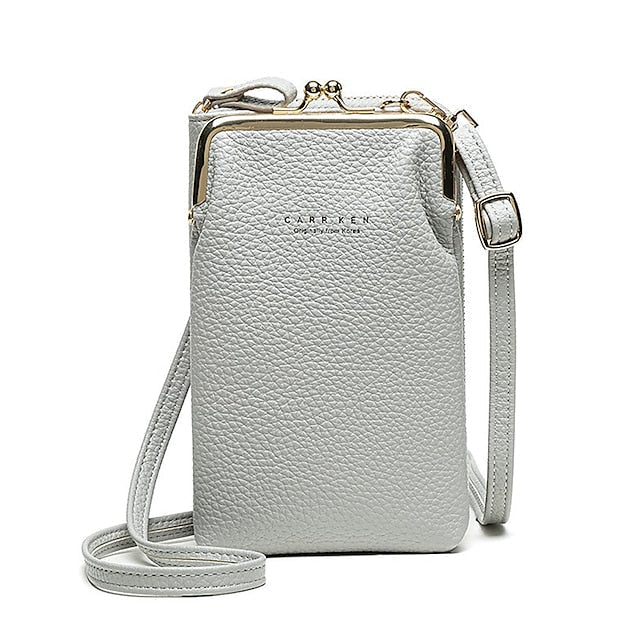 Bag Gold Faux with Frame Leather Black Crossbody