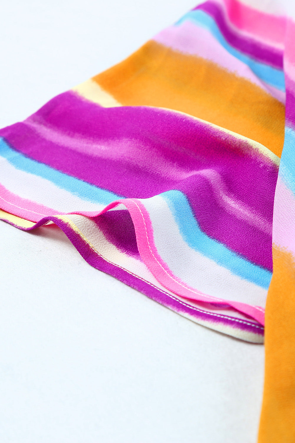 Multicolor Striped Print Oversized Kimono