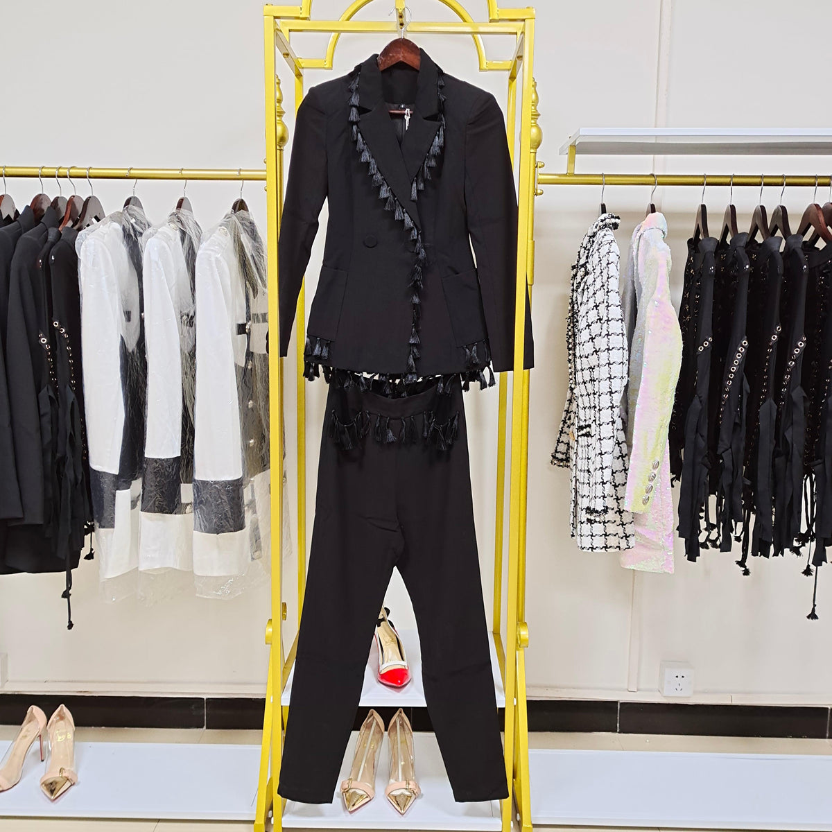 KittenAlarm - Myrtle Tassel Trim Blazer & Pants Set