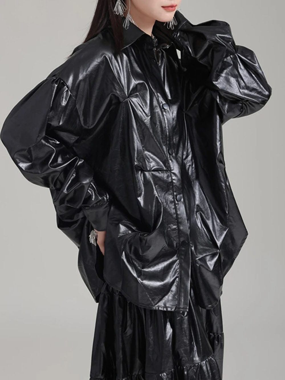 Leather Midi Dress - Fashionpara