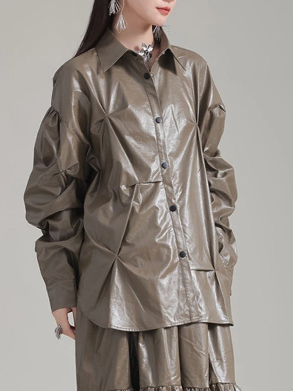 Leather Midi Dress - Fashionpara