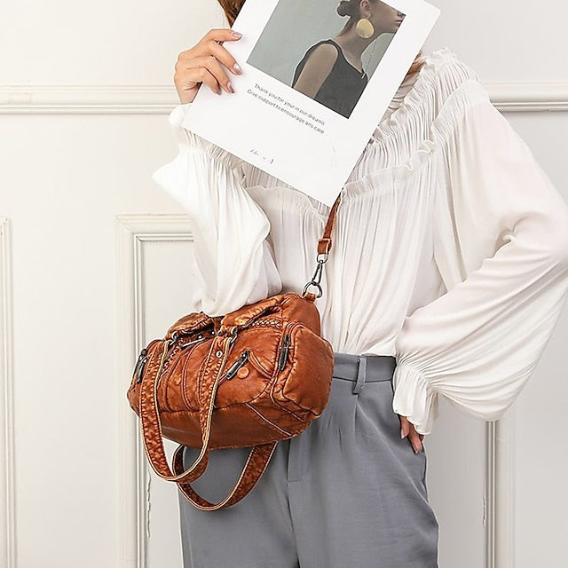 Bag Stylish - Vintage Shoulder Brown Leather