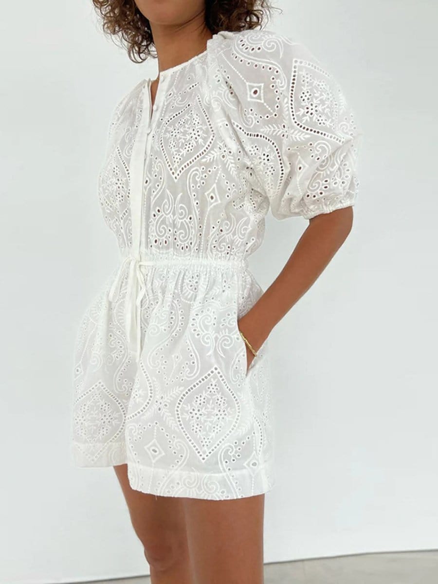 Hollow Out Playsuit - Fashionpara