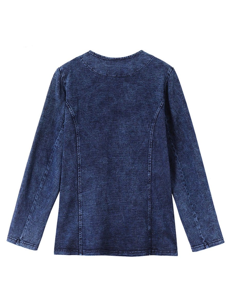 Denim Knitted Jacket - Fashionpara