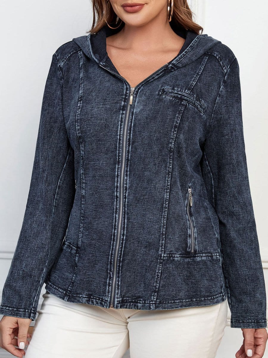 Denim Hooded Jacket - Fashionpara