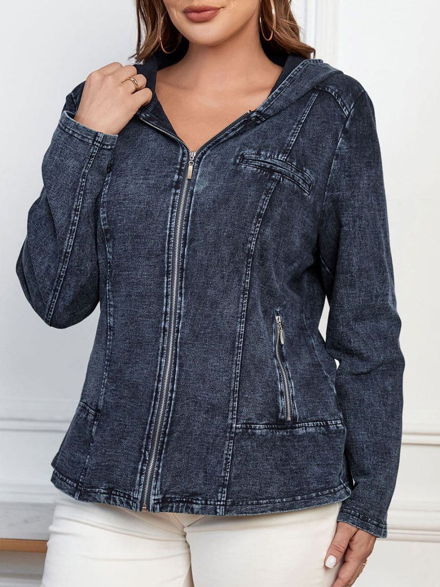 Denim Hooded Jacket - Fashionpara