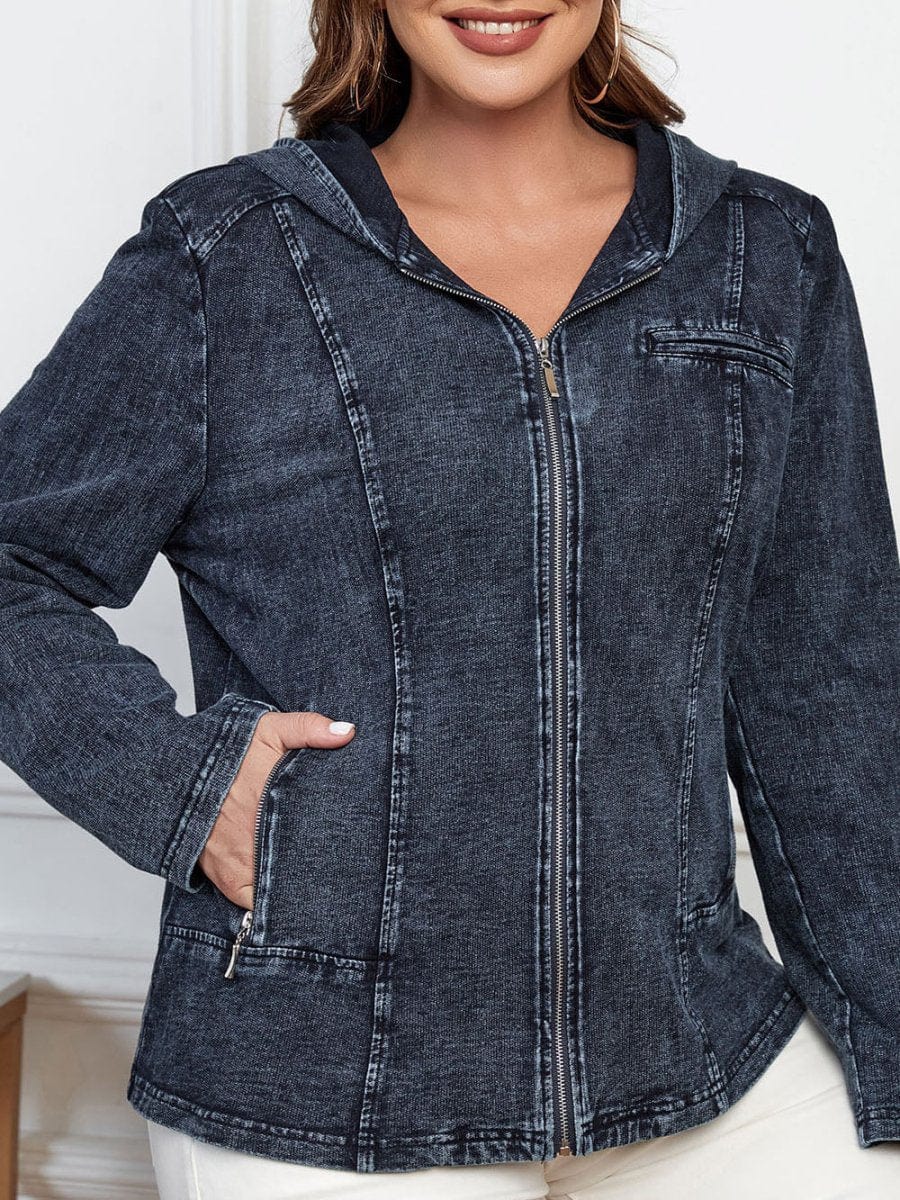 Denim Hooded Jacket - Fashionpara