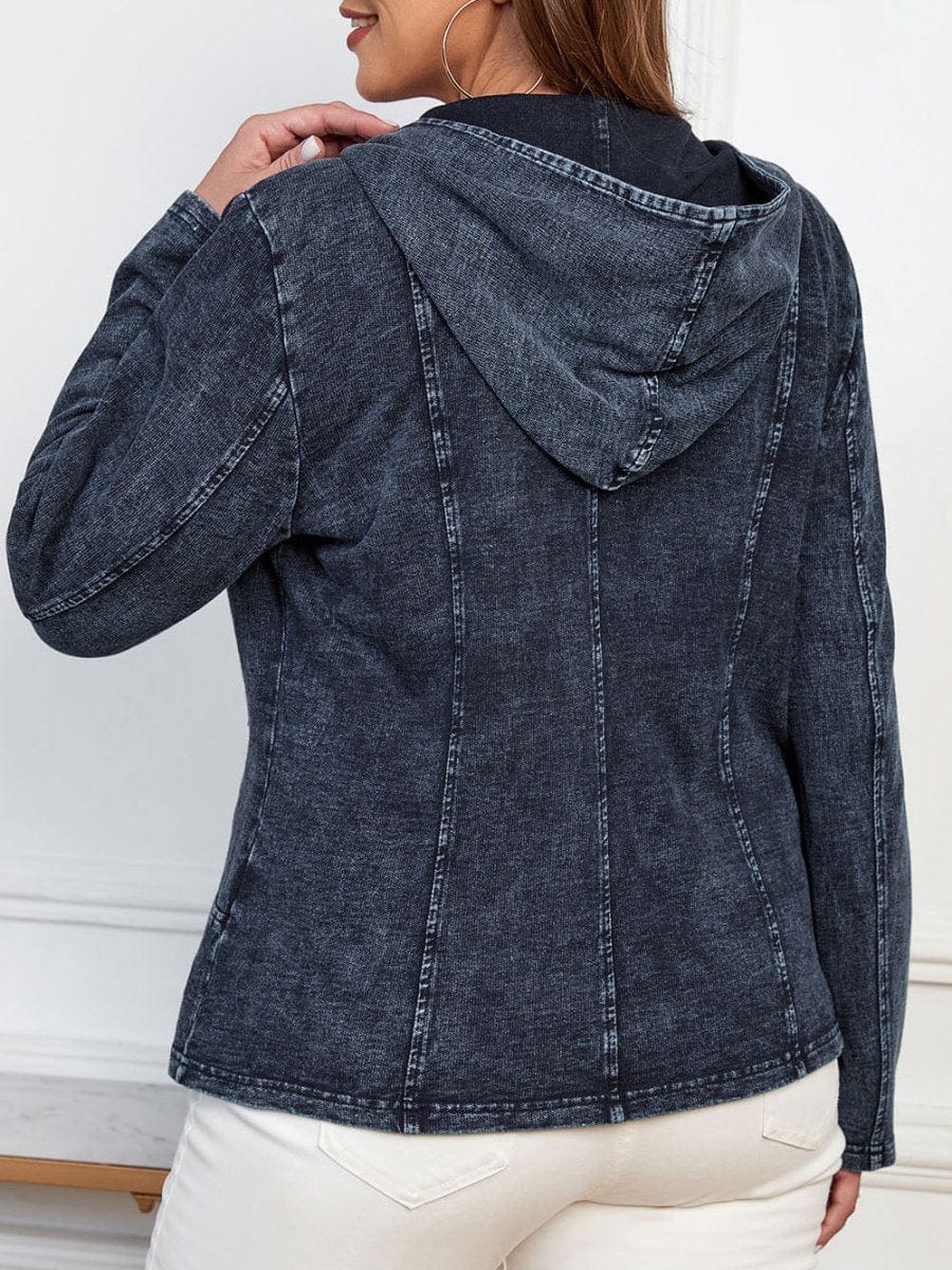 Denim Hooded Jacket - Fashionpara