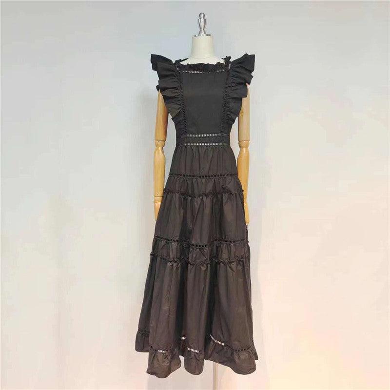 KittenAlarm - Nora Pleated Cap Sleeves Maxi Dress