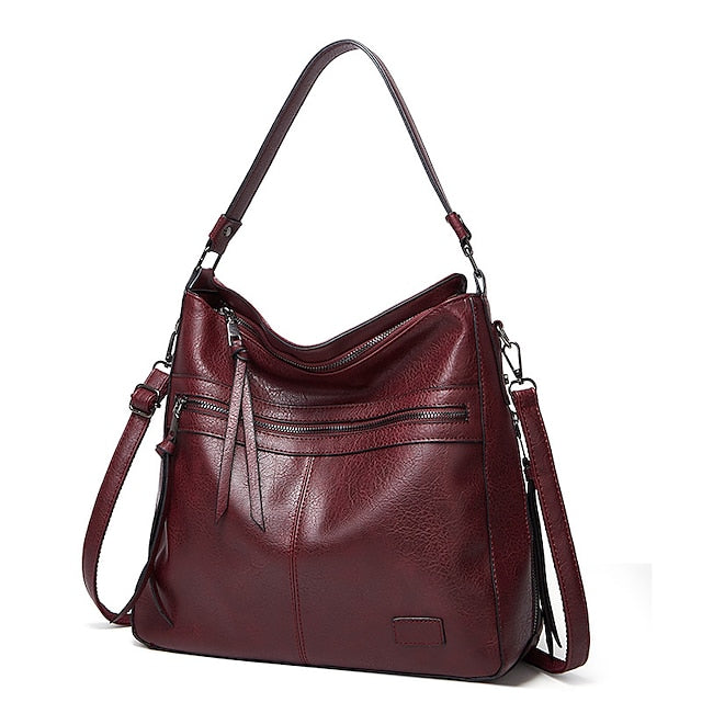 Bag PU Crossbody Leather Shoulder Hobo Tote