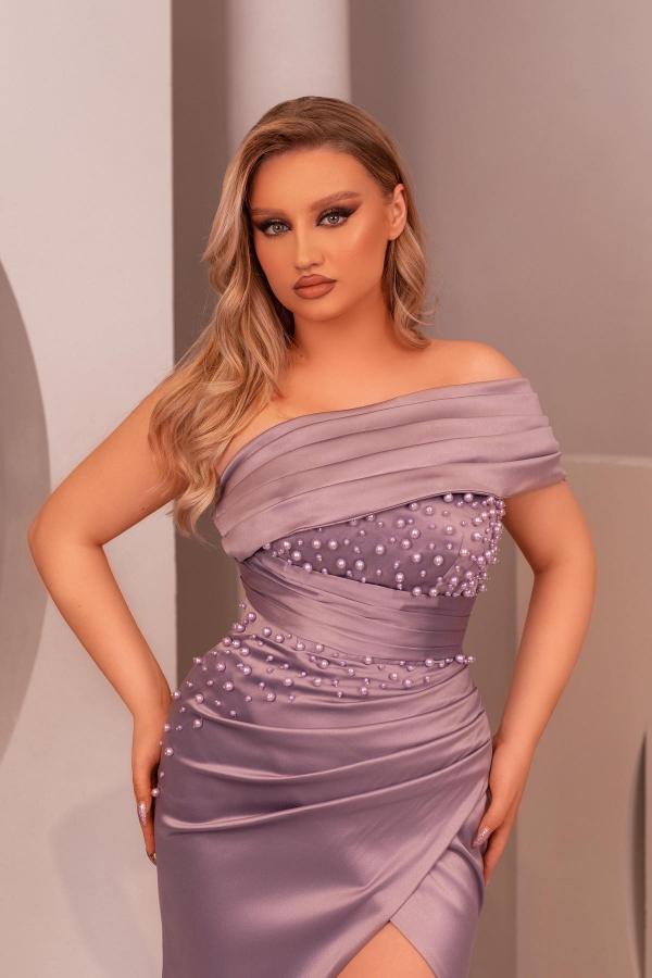Off-the-Shoulder Mermaid Evening Dress Mermaid Long Split - Fashionpara