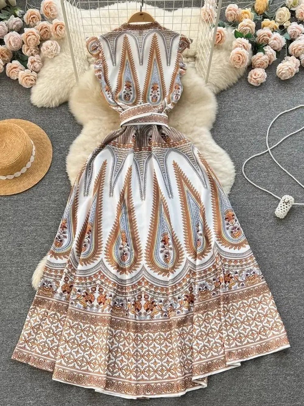 Sleeve Maxi Dress - Fashionpara