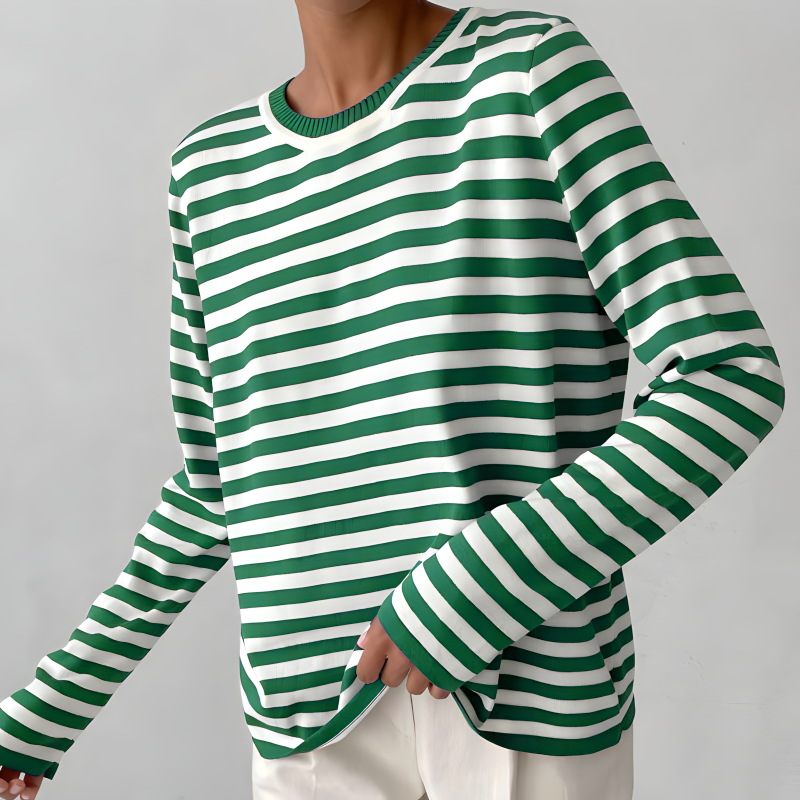 Striped Crew Neck Long Sleeve Top 3