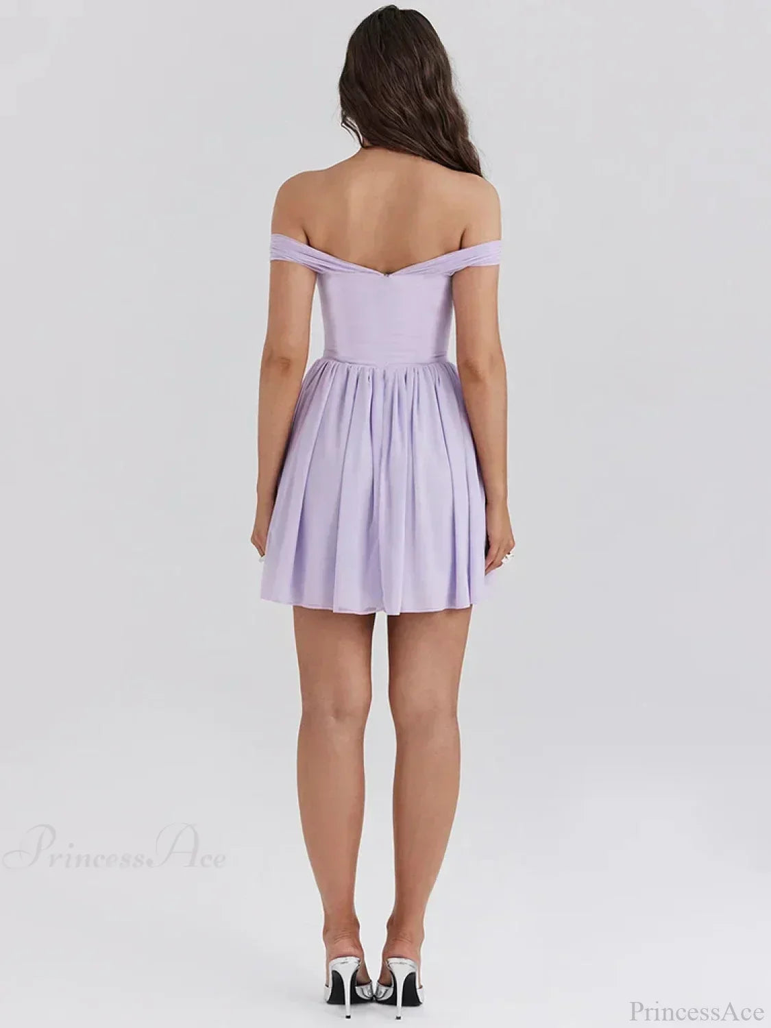 One-Shoulder Mesh Pleated Mini Dress - View 5