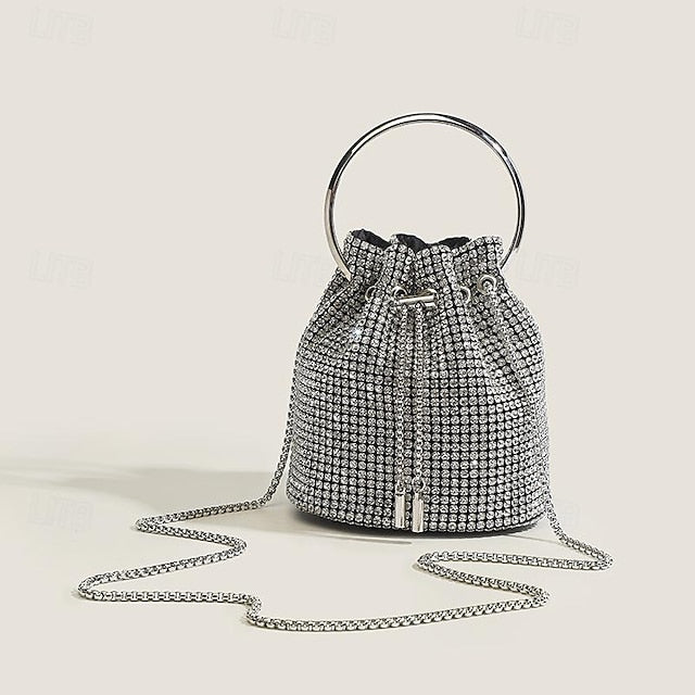 PU Bag Chain Clutch Evening Wedding Leather Party