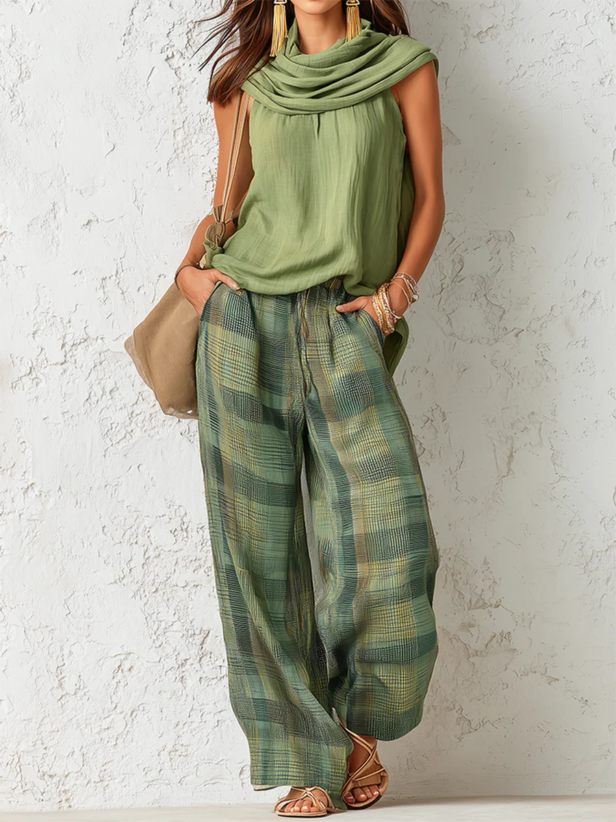 Cowl Neck Sleeveless Draped Top 2