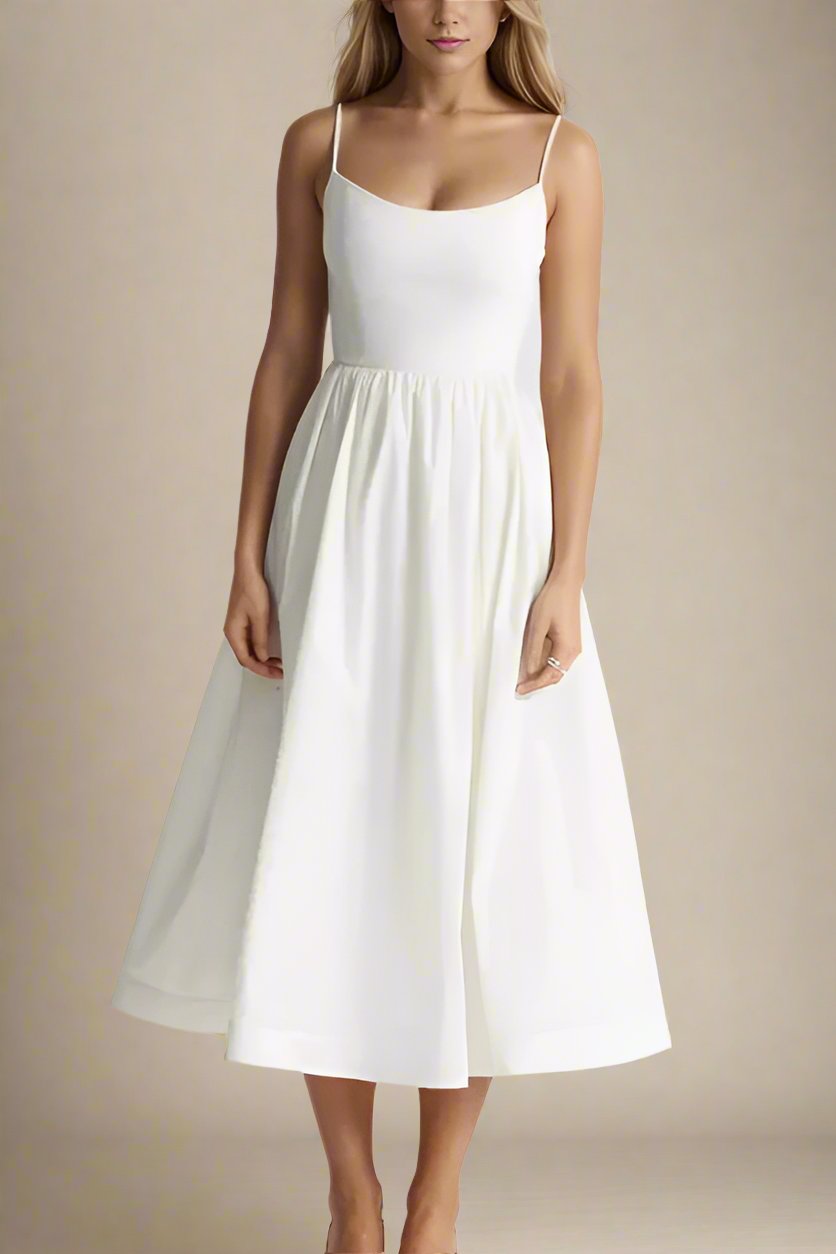 Paloma Bodycon Midi Dress - Pearl White - Fashionpara
