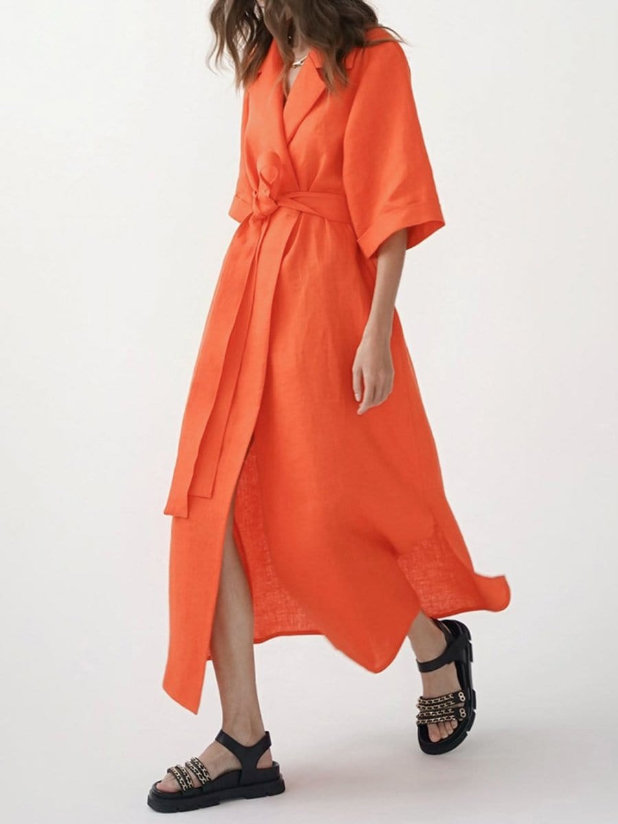 Belt Midi Dress - Fashionpara