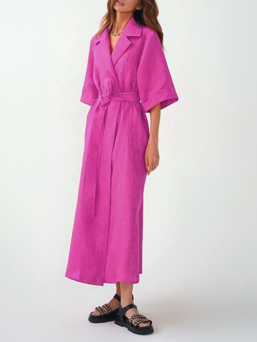 Belt Midi Dress - Fashionpara